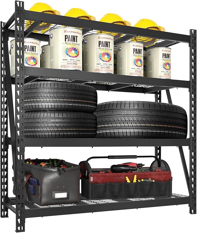 BILT HARD 72" W x 24" D Heavy Duty Garage Shelving, 72" H Storage Shelves, 5-Tier Industrial Metal Shelving Units with Adjustable Shelf, Steel Wire Utility Storage Shelves, 8000 LBS