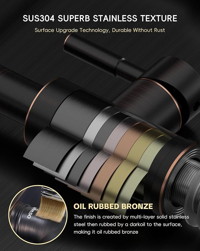 APPASO Bronze Touchless Kitchen Sink Faucet with Pull-Down Sprayer and Soap Dispenser, Oil Rubbed Bronze Kitchen Faucet Touchless, Single Handle High Arc Stainless Faucets with Sensor