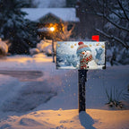 Snowman Winter Mailbox Covers Magnetic Large Size 25.5x21 Inch Snowflakes Holiday Mailbox Cover Oversized Outdoor Decor Farmhouse Post Letterbox Wraps for Garden Yard