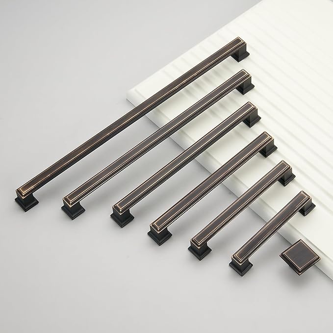 10 Pack 3.75 Inch(96mm) Hole Center Oil Rubbed Bronze Modern Cabinet Pulls Kitchen Cabinet Handles Kitchen Cabinet Hardware Timeless Drawer Pulls for Dresser Cupboard Wardrobe, ORB(3.75x10)