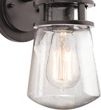 Kichler Lyndon 11.25" Wall Sconce in Architectural Bronze, 1-Light Indoor Outdoor Wall Light with Clear Seeded, (11.25" H x 5" W), 49444AZ