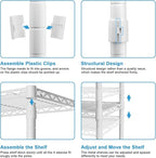 Ulif H4 Plus Garment Rack, 4-Tier Portable Clothes and Clothing Rack for Bedroom and Cloakroom, Closet Storage and Organizer Wardrobe System, 45" W x 14" D x 76.4" H, Load 522lbs, White