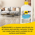 FILA Surface Care Solutions, ROBOSHINE, Detergent for All Robot Vacuum and Mop Combo and Wet Dry Vacuum Cleaner, Up to 100 Washes, Hard Floor Cleaner Mop Liquid for All Floor Tiles, 1Qt