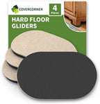 Furniture Sliders for Hardwood Floors 4 PCS - 9 1/2 inch Sliders for Moving Furniture – Felt Furniture Pads for Hardwood Floors