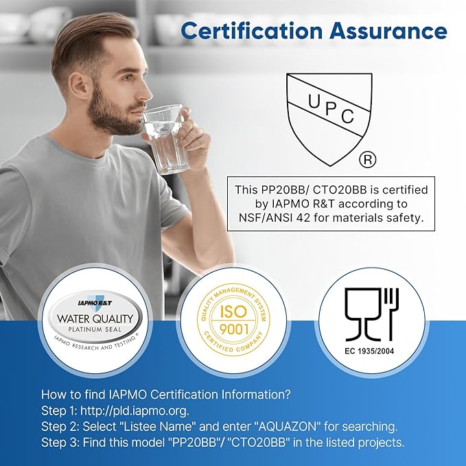 PUREPLUS 5 Micron 20"x4.5" Whole House Water Filter Cartridge Combo Kit with Sediment and Activated Carbon Block Filter - Replacement for FPMB5-20, AP810-2, FC25B, EPM-20BB, 2 PACK