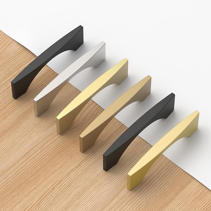 Asidrama 10 Pack 5 Inch(128mm) Brushed Gold Kitchen Cabinet Handles, Vintage Retro Cabinet Pulls Kitchen Cabinet Hardware for Cupboard Drawer Pulls