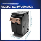 C240 2-Pole 40-Amp Circuit Breaker, Type C3/4-Inch Plug-On Molded Case Circuit Breaker, Thermal Magnetic Protection, 10 KAIC, 120/240V, fit for Load Centers