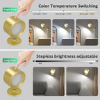 Lightbiz LED Wall Lights 3 Pcs with Remote, Sconces Lamp Rechargeable Battery Operated, 3 Color Temperatures & Dimmable Magnetic 360° Rotation Cordless for Bedroom Bedside