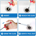 Drain Snake Hair Drain Clog Remover Tool, Sink Cleaner for Toilet Sewer Shower Kitchen Bathroom Tub Clogged Opener Cleaning Tool (35.5 Inch)