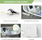 Universal Metal Front Mount Toilet Handle Replacement Kit, Brass Toilet Flush Tank Lever for Most Toilets, Chrome