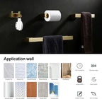 BAGNOLUX Brushed Gold Towel Bar, Bath Towel Holder 304 Stainless Steel, Towel Racks for Bathroom, Square Bathroom Accessories Set Towel Bar Set Heavy Duty, Brushed Light Yellow Gold