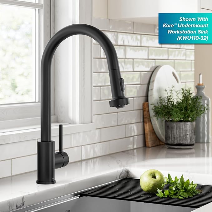 KRAUS Bolden 2-Function Single Handle Pull Down Kitchen Faucet in Matte Black, KPF-1616MB
