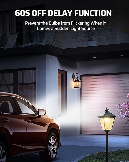 DEWENWILS Light Sensor Socket, Dusk to Dawn Sensor Socket, Light Bulb Socket for Light Fixtures, Compatible with Incandescent/CFL/LED/Halogen Bulbs, 4 Pack, ETL Listed