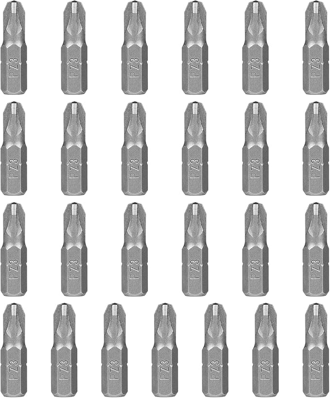 HPHOPE PZ3 Screwdriver Bit Set, Pozi Bits PZ3 1/4" Hexagon Bit (Length: 1", 25 Pack)