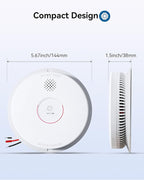 SITERWELL Smoke Detector, Hardwired Interconnected Smoke Detector, Photoelectric Smoke Alarm with 9V Backup Battery, Fire Alarm with Test/Silence Button, UL217-10th Listed, GS562A, 4 Packs
