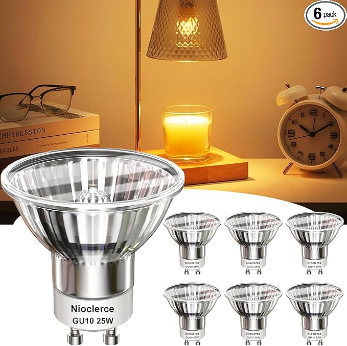GU10+C 120V 25W Bulb - MR16 GU10 Bulb Warm White 2800k with GU 10 Base, GU 10 Dimmable Bulbs 220LM, Long Lasting Halogen Light Bulbs for NP5 120V 25W Candle Warmer