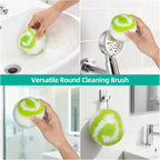 Qaestfy 4-in-1 Shower Scrubber for Tub and Tile, 51'' Long Handle Bathroom Cleaning Brush with Soft & Stiff Bristles, Non-Scratch Cleaner for Bathtub and Floor