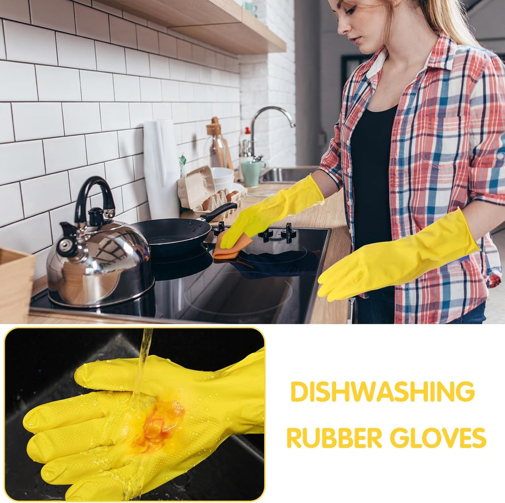 36 Pair Reusable Household Gloves Long Rubber Dishwashing Gloves Kitchen Cleaning for Dishes Clean Gardening