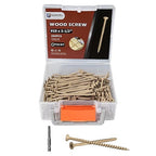 Wood Screws Deck Screws #10x3-1/2, 250 Pcs Torx Structural Screws, Construction Exterior Wood Screws, Timber Screws for Fence Log Landscaping Wood, T25 Bit Included, Yellow