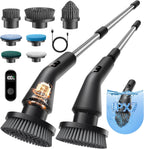 Leebein Electric Spin Scrubber, 2025 New Cordless Cleaning Brush Bathroom Scrubber, IPX7 Waterproof Shower Scrubber with 7 Brush Heads, Extendable Long Handle and 2 Speeds Scrubber for Bathtub Floor