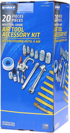 WYNNsky Air Compressor Kit, 1/4 Inch NPT Air Tool Kit with 1/4 Inch x 25Ft Coil Nylon Hose/Tire Gauge - 20 Pieces