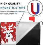 Kawani Merry Christmas Mailbox Cover - Red Deer Snowflake Magnetic Standard Size 25.5x21 Inch Winter Xmas Holiday Decorative Post Letter Box Cover for Garden Yard Decor