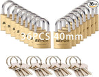 SEPOX® 36 Pcs Pack Solid Brass Padlock with Same Keys 48 Pcs, Heavy Duty & Compact Waterproof Body 40mm 1-9/16",Small Lock & Key with Big Handle, Keyed Alike for School Gym Locker, Hasp, Tool Box