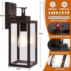 BesLowe 14” Upgraded Motion Sensor Outdoor Wall Lights, Dusk to Dawn Porch Lights Outdoor Wall Sconces, 3 Lighting Modes Exterior Lighting Fixtures with Hooks, Brown Outside Lights for House, 2-Pack