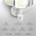 Onforu 90W 10000LM LED Motion Sensor Outdoor Lights, 4-Head Dusk to Dawn Outdoor Lighting, Hardwired Flood Lights, IP66 Waterproof 6500K Security Floodlight for Outside (White)