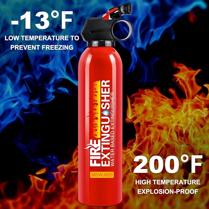 Fire Extinguisher for Home - 2pack Car Fire Extinguisher with Wall Mount, Small A B C K Fire Extinguisher, Water-Based Fire Extinguishers for Car/House/Kitchen/Truck/Marine/Boat/Vehicle/utv/rv
