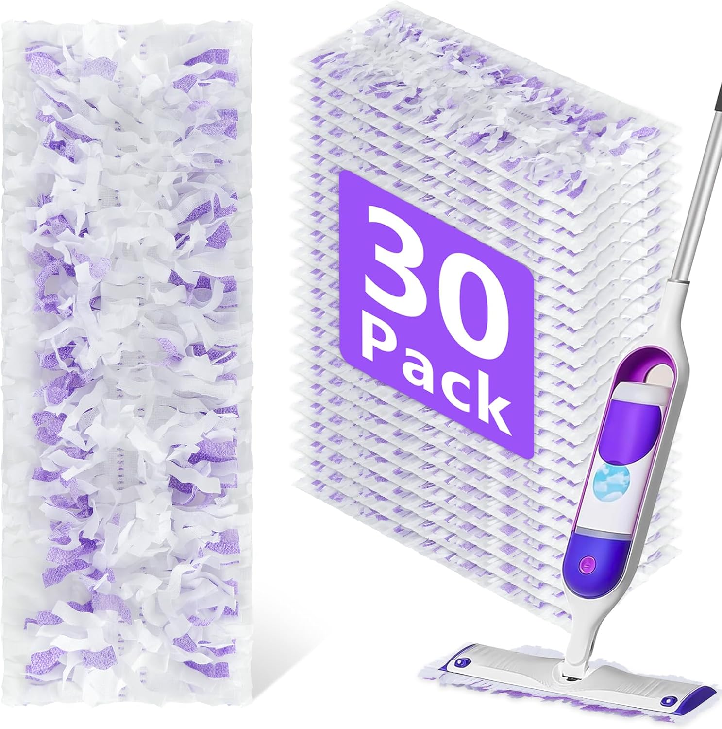 30 Pack Disposable Power Mop Refills Pads for Swiffer Powermop,Swifter Wet Pads Refill,Disposable Mop Pads Swifters for Wood Floors,Multi-Surface Mopping Pads Refills for Floor Cleaning