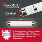 GoodBulb 17-Watt 24 Inch T8 Fluorescent Light Bulb 3500K Soft White Color Medium Bi-Pin Base 1400 Lumens 86 CRI 36000 Life Hours Instant/Programmed Start Pack of 25 Bulbs