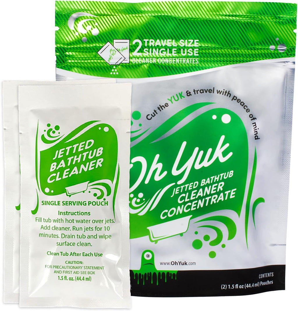 Oh Yuk Jetted Bathtub Cleaner Concentrate - 2 Single-Use Travel Pouches