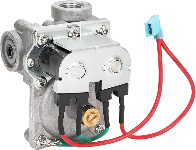 RV Water Heater Gas Valve, 93844 & 92089 RV Gas Hot Water Solenoid Valve Compatible with Atwood 6-10 Gallon Water Heaters, GC10A-4E, GC10A-2E, G6A-4E, GC10A-3E, Replaces Part 93844 92078 93870 92089