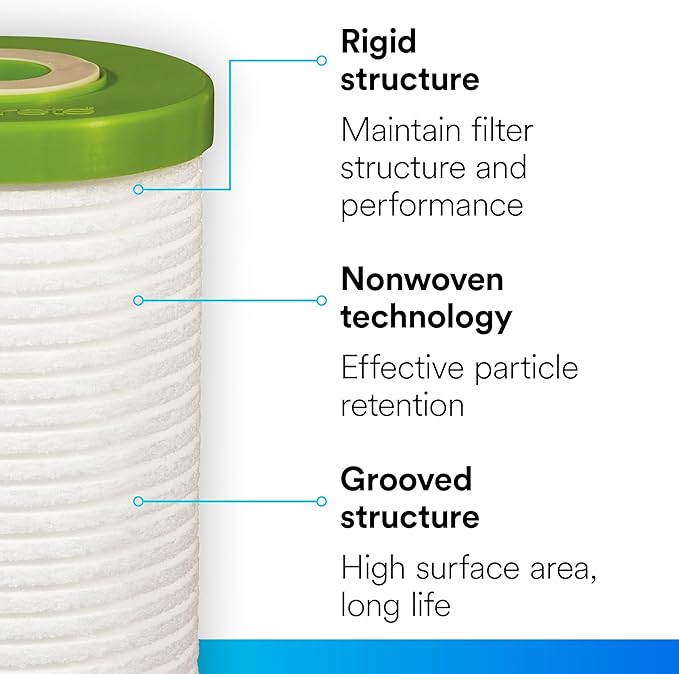 Filtrete Large Capacity Whole House Grooved Replacement Water Filter 4WH-HDGR-F01, 1-Pack, for use with 3WH-HD-S01 System