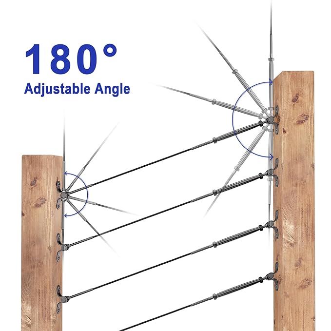 30-Pack Cable Railing Kit T316 Stainless Steel Adjustable Angle Cable Railing Hardware for Wood Posts,Black