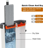 Mop and Bucket with Wringer Set,Hands Free Flat Floor Mop and Bucket,4 Washable Microfiber Pads Included,Wet and Dry Use, Home Floor Cleaning System for All Floor Types and Windows