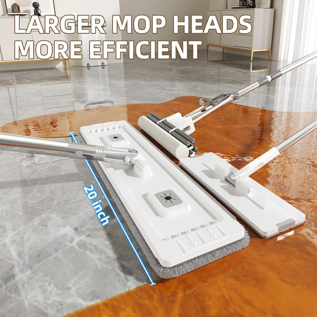 Plastic Mop and Bucket Set: Mop with Wringer for Vinyl Plank Floors Wall Mop Cleaner with Long Handle for Bathroom Walls for Women