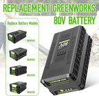 2 Packs 80V 3.5Ah Lithium Battery Replace for Greenworks 80V Battery GBA80400 GBA80250 GBA80200, 3500mAh High Capacity, Fit for Greenworks 80 Volt Power Tools PW80L420 TL80L00 LMB407