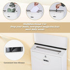 xydled Mail Boxes with Key Lock,Locking Mailbox Wall Mounted,Security Metal Mailbox Drop Box, Modern Large Capacity,Steel Cover Metal Postbox for House Home Outside, White, 14.2''x12.6''x4''