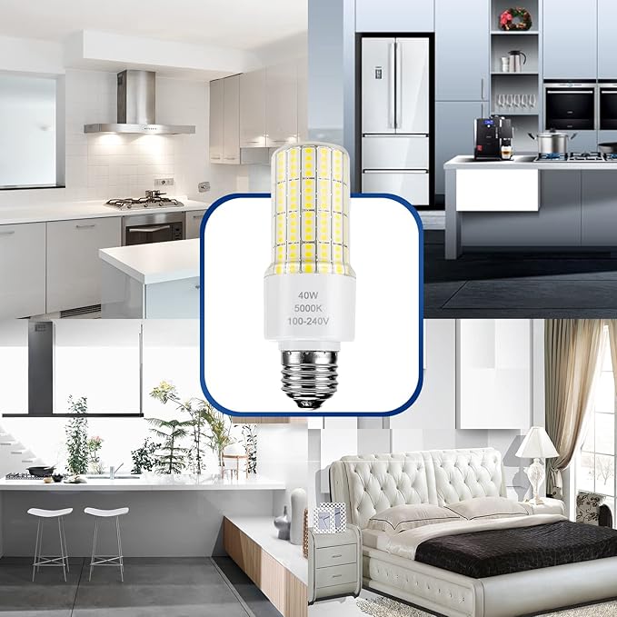 ZP 40W Led Light Bulb 300W Equivalent 5000 Lumen 5000K Daylight White A19 Bulbs, E26/E27 Base Corn Waterproof Lighting for Outdoor IndoorBackyard Flicker Free Pack of 2, Green, Brandcolorsize