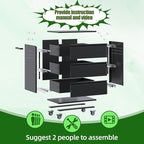 Garage Storage Cabinet with Wheels and Pegboard, Metal Rolling Tool Storage Cabinet with 3 Drawers for Garage, Home, Warehouse, Basement, Assembly Required, Black