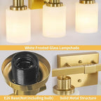 6 Light Gold Bathroom Vanity Light, Gold Bathroom Light Fixtures, 38" Modern Brushed Gold Vanity Lighting Fixtures for Bathroom Over Mirror, Gold Sconces Wall Lighting for Bedroom Living Room