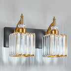 Modern Vanity Lights Black Gold 2 Light Bathroom Vanity Light Crystal Bathroom Light Fixtures Over Mirror