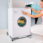 W B D WEIBIDA Appliance Dolly Cart with 4 Locking Twin Wheels Mini Fridge Stand Adjustable Furniture Mover Mobile Roller Base for Washing Machine, Dryer, Refrigerator, Laundry Pedestal