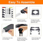 PATIKIL Mini Fridge Stand, 4 Strong Feet Laundry Stand Base Multi-Functional Adjustable Base Tray Anti-Vibration for Refrigerator Washing Machine Dryer Dishwasher AC, 9.4"-10.6" Height