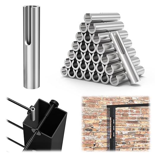 30Pack T316 Stainless Steel 1/10" 1/8" Adjustable Invisible Cable Railing Hardware Kit, Terminal Toggle Anchor Angle, Indoor Outdoor Railing Kit for Metal Corner Post Wall Post, Brushed