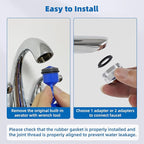 iFealClear 18 Pcs Brass Faucet Adapter Kit, Kitchen Sink Aerator Adapters with 4 Pcs Removal Wrench Tools, Male Female Connectors for Faucet with Removable Aerators to Water Filter, Garden Hose, Rv