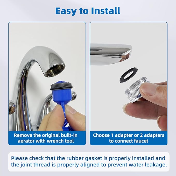 iFealClear 18 Pcs Brass Faucet Adapter Kit, Kitchen Sink Aerator Adapters with 4 Pcs Removal Wrench Tools, Male Female Connectors for Faucet with Removable Aerators to Water Filter, Garden Hose, Rv