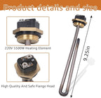 2 Pack HE 55220 Titanium Water Heater Element, Screw in 5.5KW 220V Replacement Part. Compatible with Ecosmart ECO POU 6 ECO 8 ECO 11 Smart Electric Tankless Water Heater Heating Element